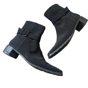 STUART WEITZMAN Black Nylon Chelsea Boots Size 8.5 NARROW